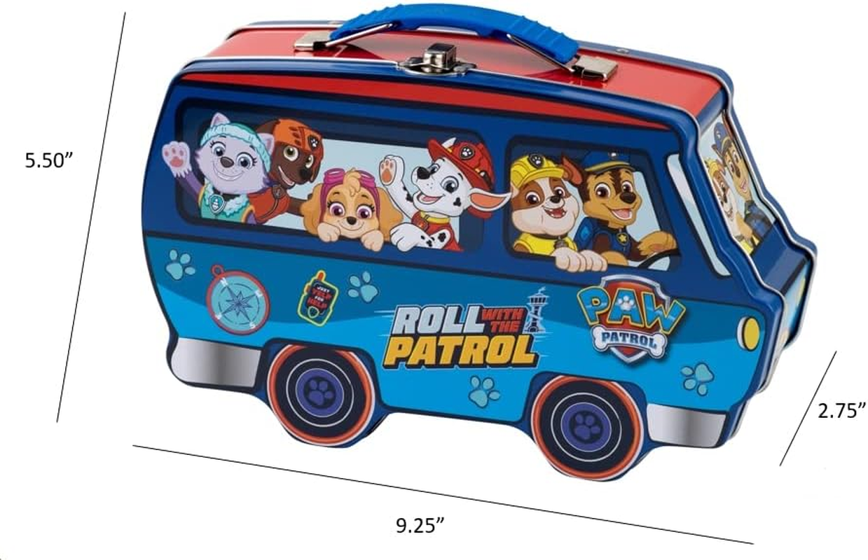 Paw Patrol Van Shaped Tin Carry All, Blue, with Handle Lock and Clasp image number 1