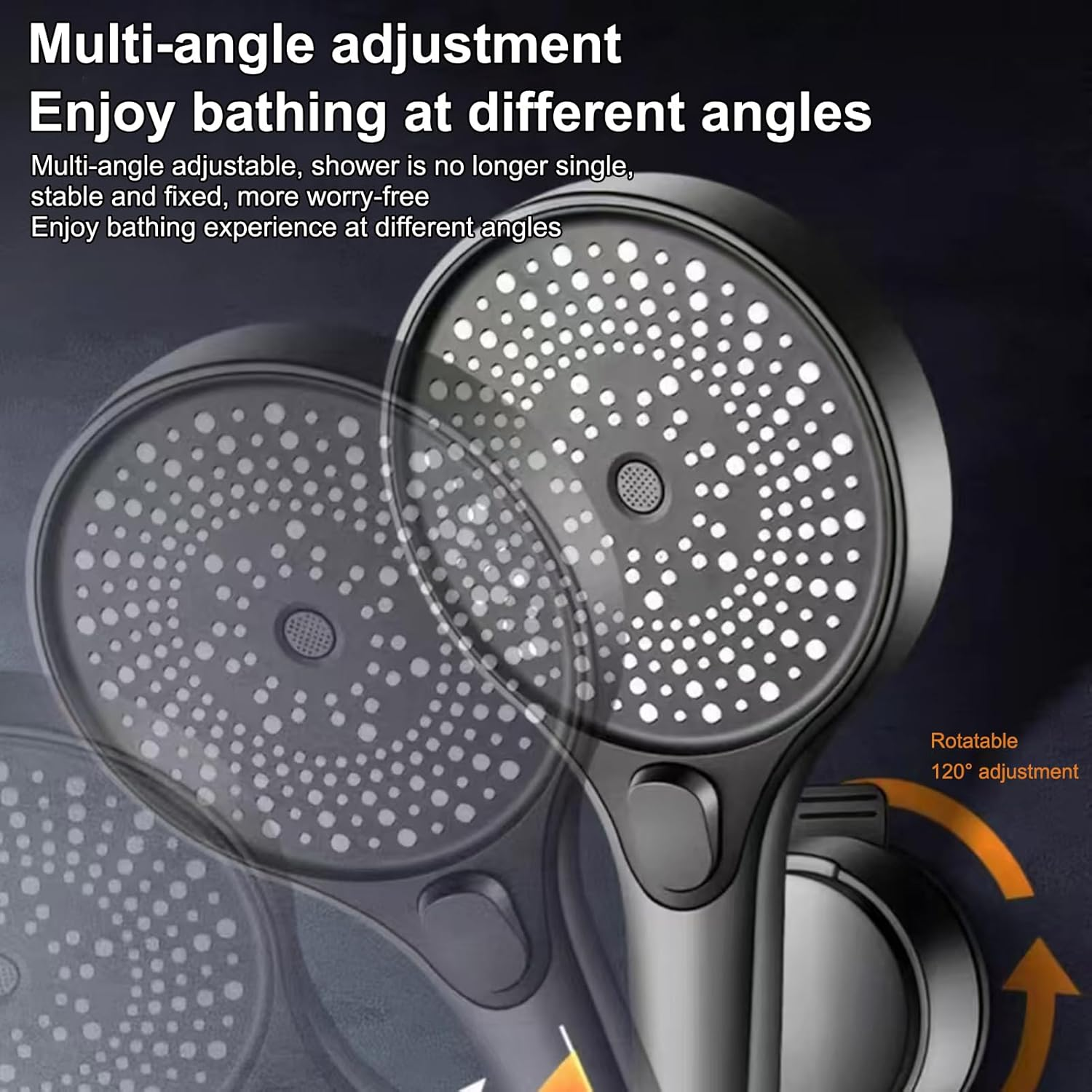 Shower Hose Holder - Shower Head Wall Mount,360-Degree Rotation Adapter Attachment Mounting Fixing for RV Bathtub Apartment Home Outdoor Room