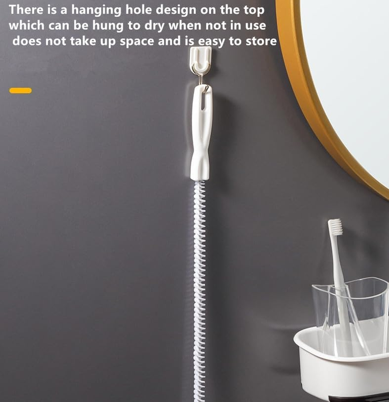 Hitchuey Drain Cleaner, 45Cm Metal Core Drain Hair Cleaner, Flexible Sink and Kitchen Pipe Cleaner, Spiral Brush for Sink, Bathtub, Drain and Clogged Drains image number 1