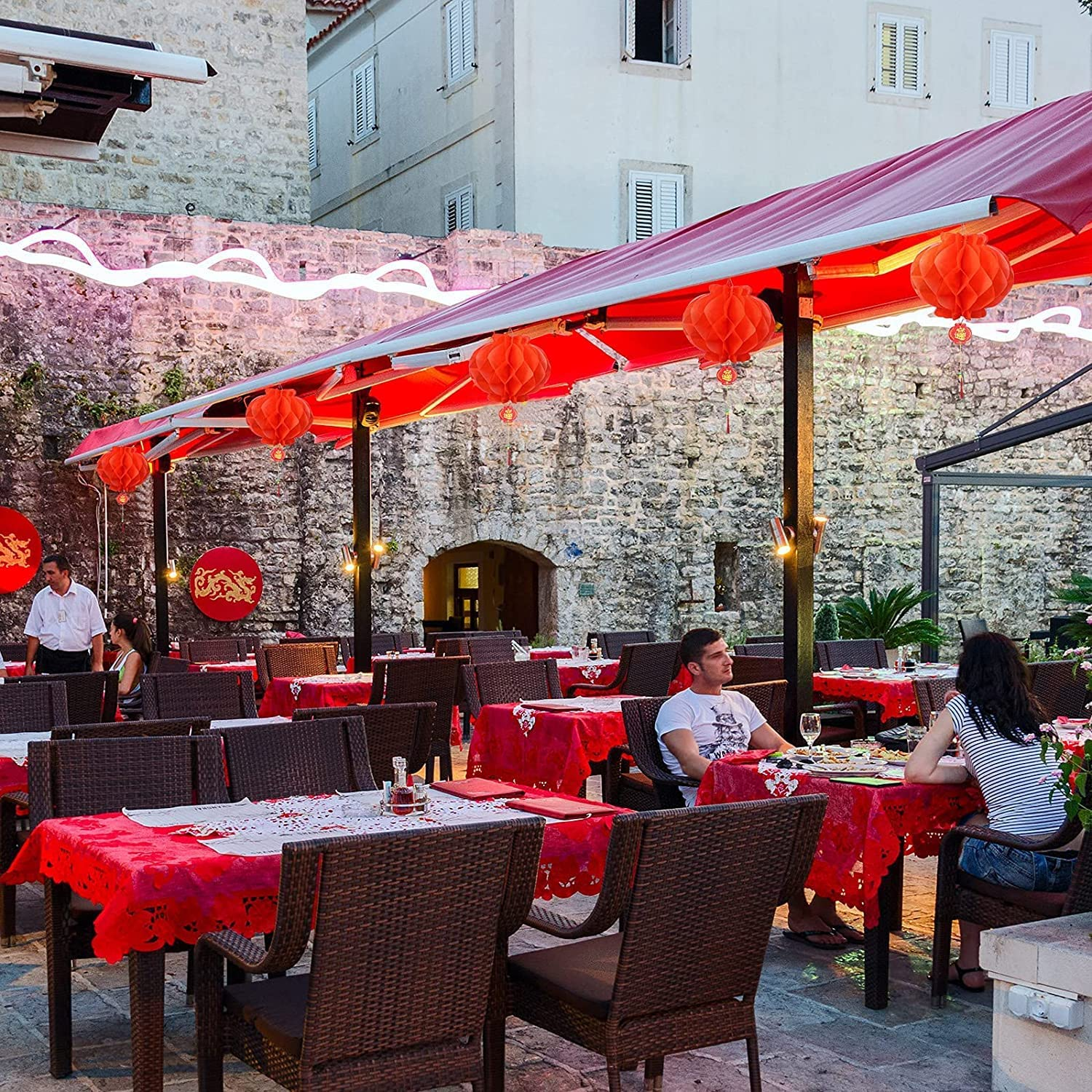 20 Pieces 10 Inch Chinese Red Paper Lanterns Festival Decorations for New Year, Spring Festival, Wedding and Restaurant