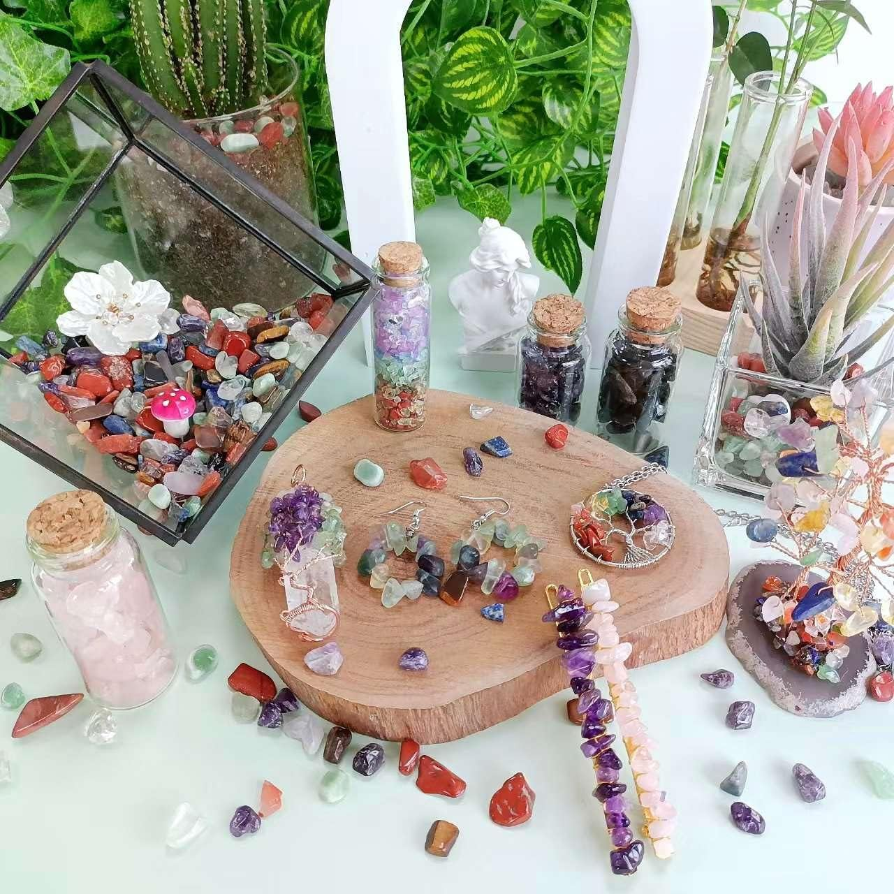 LAIDANLA Tiger Eye Crushed Stone Crystal Chips Bulk Natural Gemstones Healing Reiki Crystals Mini Quartz Vase Filler Aquarium Gravel 100G/0.22Lb. - Black- Obsidian image number 6