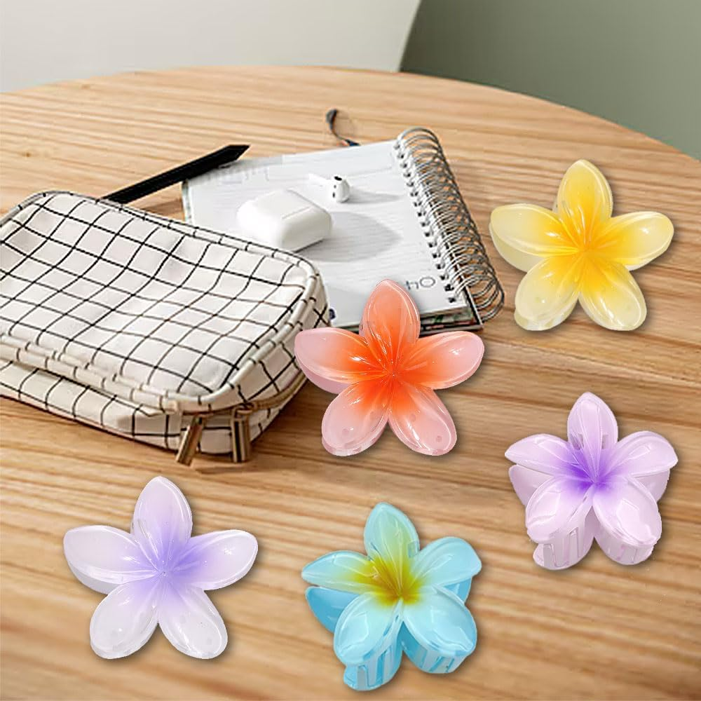 Voarge Pack of 8 Flower Hair Clips, Cute Acrylic Hair Clips for Women Hair, Large Hair Clip for Thick Hair, Strong Hold, Non-Slip Hair Clip for Fixing Hair image number 2