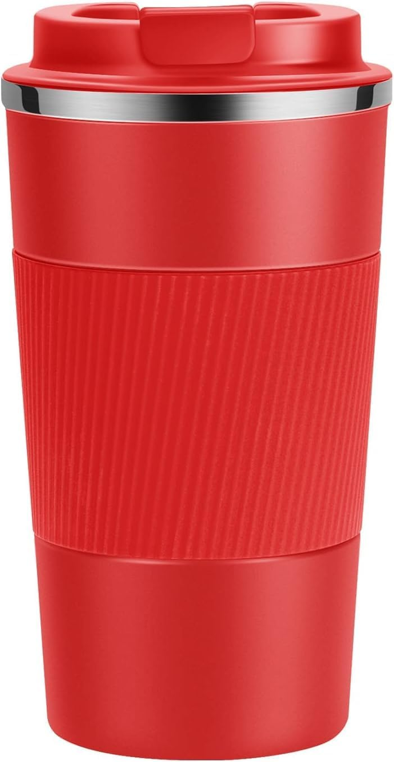 Travel Mug Reusable Coffee Cups 510Ml/17Oz Insulated Mug Thermal Tumbler to Go with Lid Leak Proof Thermal Insulated Vacuum Insulation Stainless Steel Bottle for Hot Cold Drinks (Black)