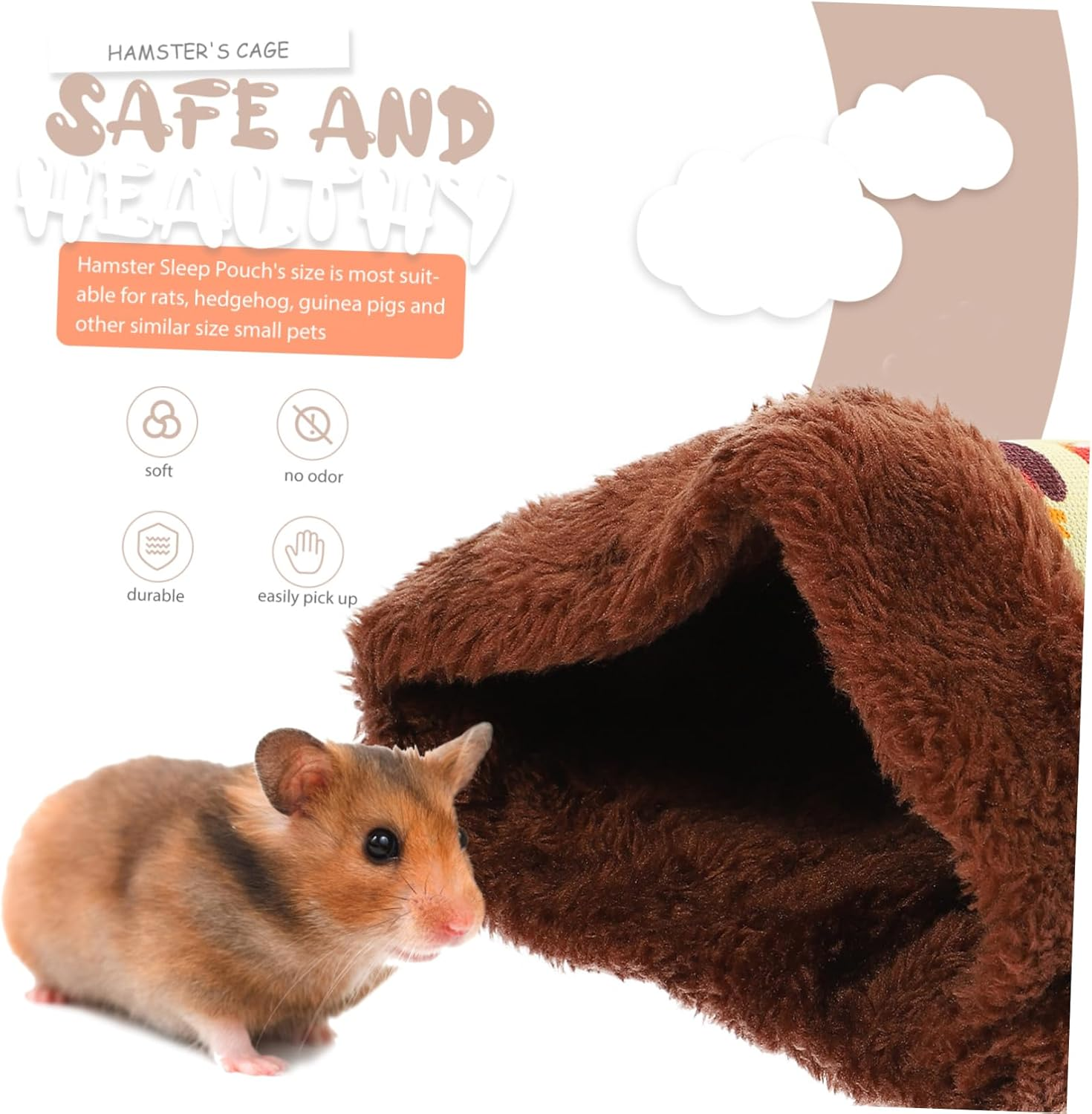 2 X Sleeping Bag for Guinea Pigs Made of Warm Material for Rats Hedgehogs and Other Small Pets for Sleeping and Hiding Small Animal Bed for and Comfort image number 2