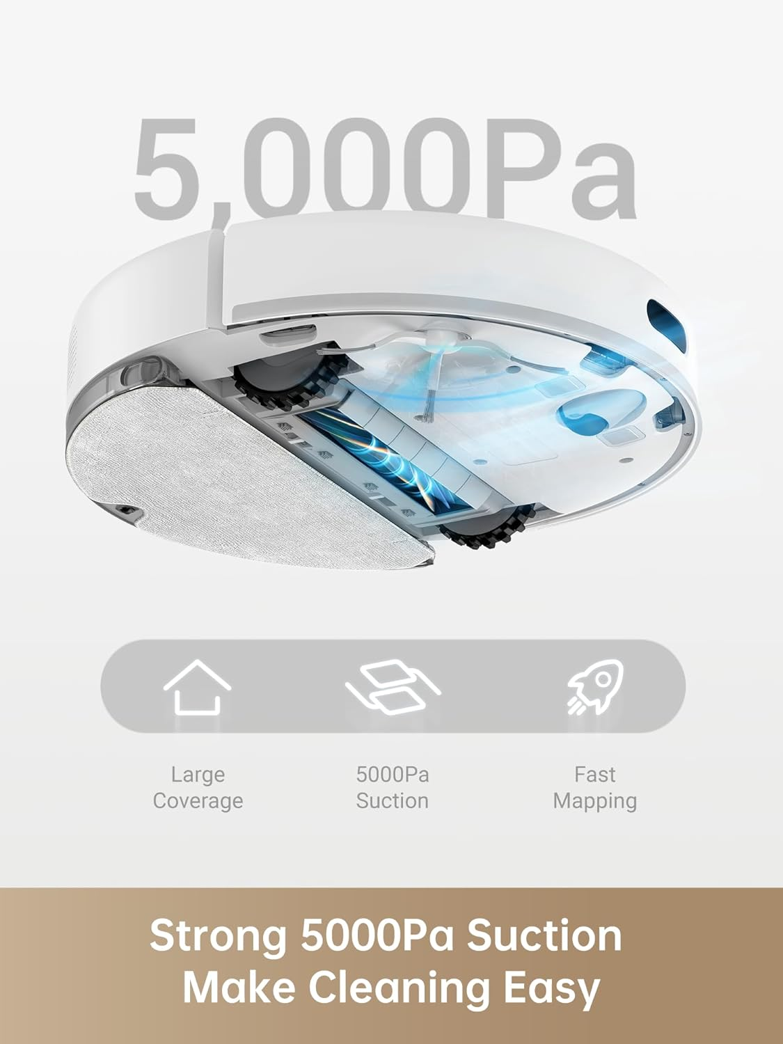 Dreame D10S Robot Vacuum Cleaner and Mop, 5000Pa Power Suction, LDS Navigation, up to 280 Minutes Runtime, App Control, AU Model