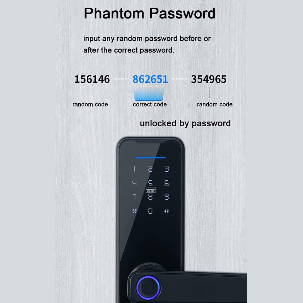 Mingzhe Tuya Smart Lock - Fingerprint Electronic Deadbolt with Handle and Keypad - Compatible with Tuya APP image number 2