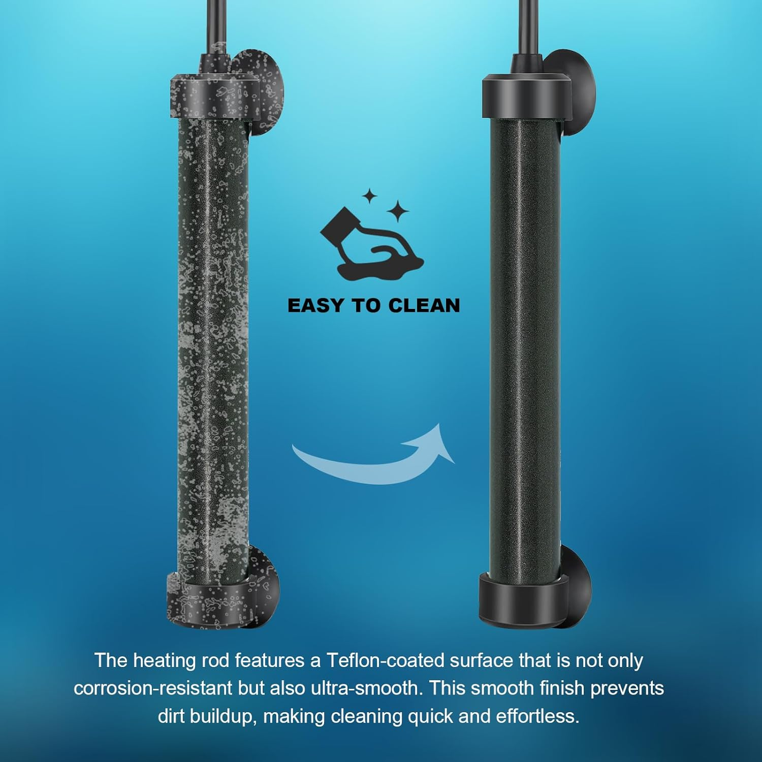 Aquarium Heater, Titanium Heater with Digital LED Controller & Temperature Probe (200W) Submersible Fish Tank Heater with Temperature Calibration for Saltwater Freshwater Tank 40 Gallon image number 4