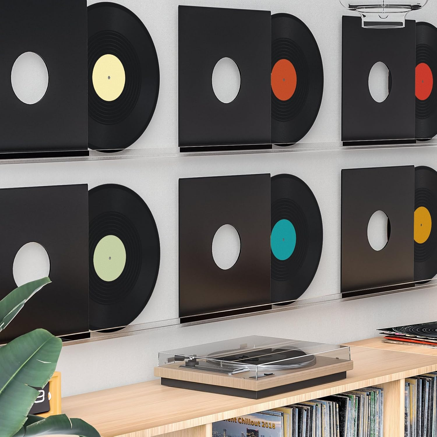 Facmogu 6 Pack 12In Blank Vinyl Record Decor, Fake Vintage Record for Indie Wall Aesthetic Room, 70S 80S 90S Rock & Roll Music Party Decor, Retro Craft Display Records for Home Living Room