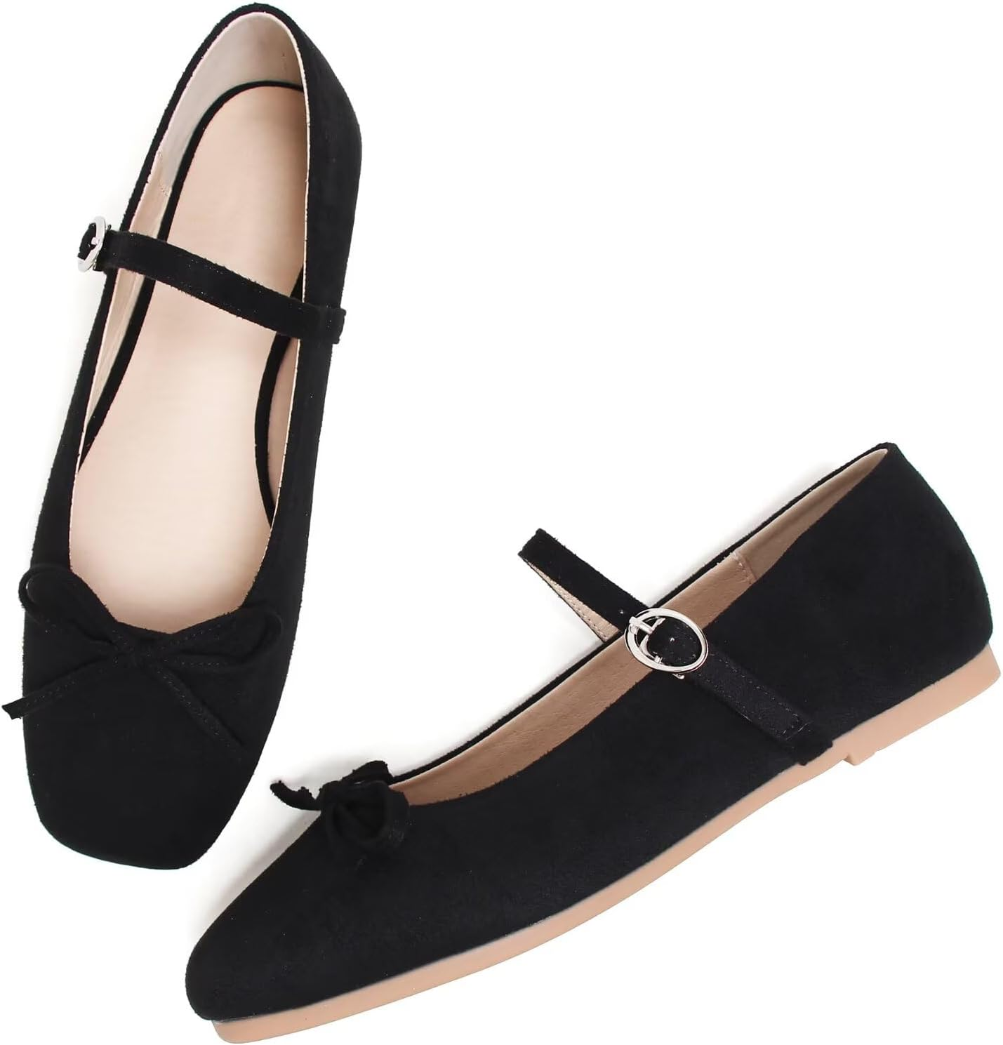 TN TANGNEST Women'S Slip on Flats Comfortable Square Toe Mary Jane Flats Soft Dance Ballet Flats image number 5