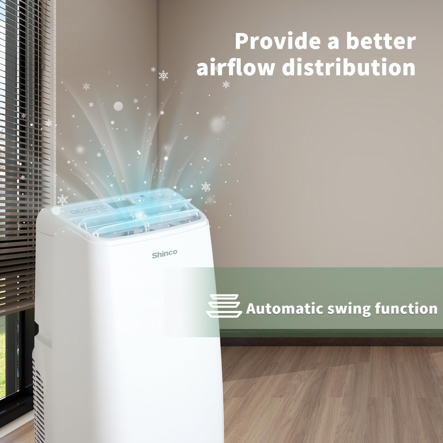 Shinco 12000BTU Portable Air Conditioner, 3.5Kw Portable AC Unit W/Cooling, Dehumidifier & Fan, 3-In-1 Air Cooler W/Remote Control, Window Mount Kit, LCD Display, 24H Timer, for 35㎡/105M&sup3; Home, Office image number 5