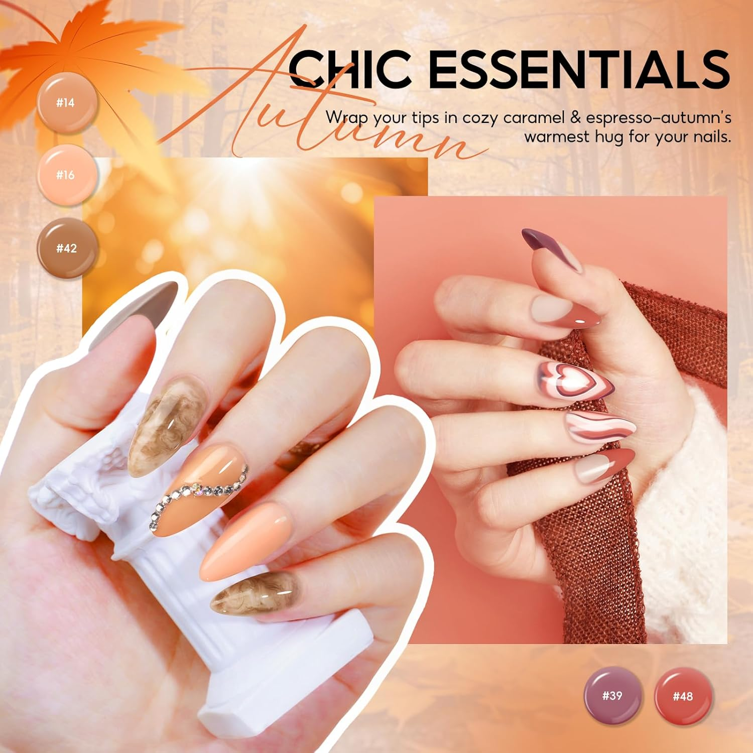 COSCELIA 60PC Gel Nail Polish Kit with U V Light Starter 55 Colors 5PC Top Base Coat Nail Art Decorations French Manicure for Beginners with Everything Gifts for Women image number 1