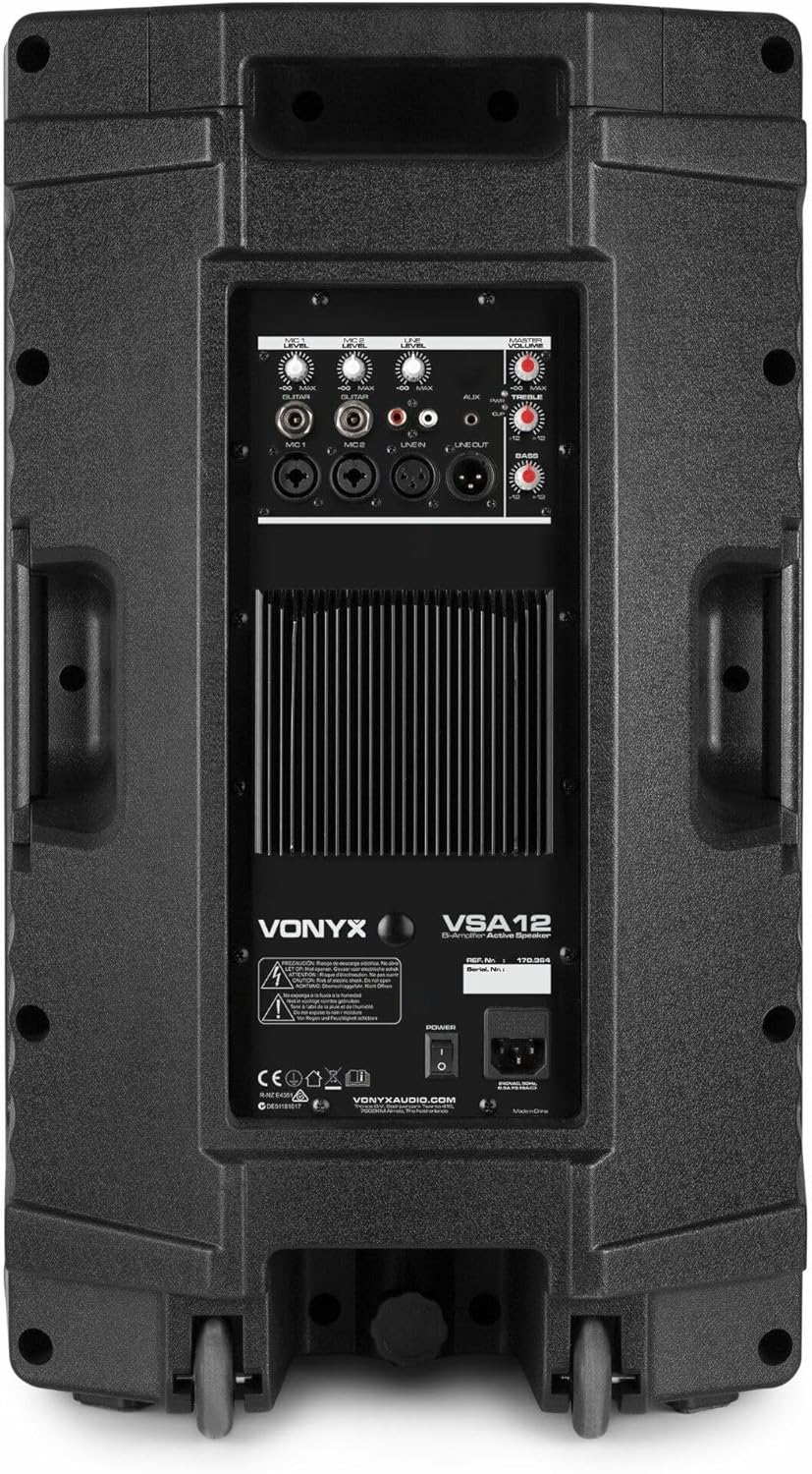 Vonyx VSA12 12 800W Bi-Amplified 2-Way Active Speaker Guitar Line Mic Inputs image number 1