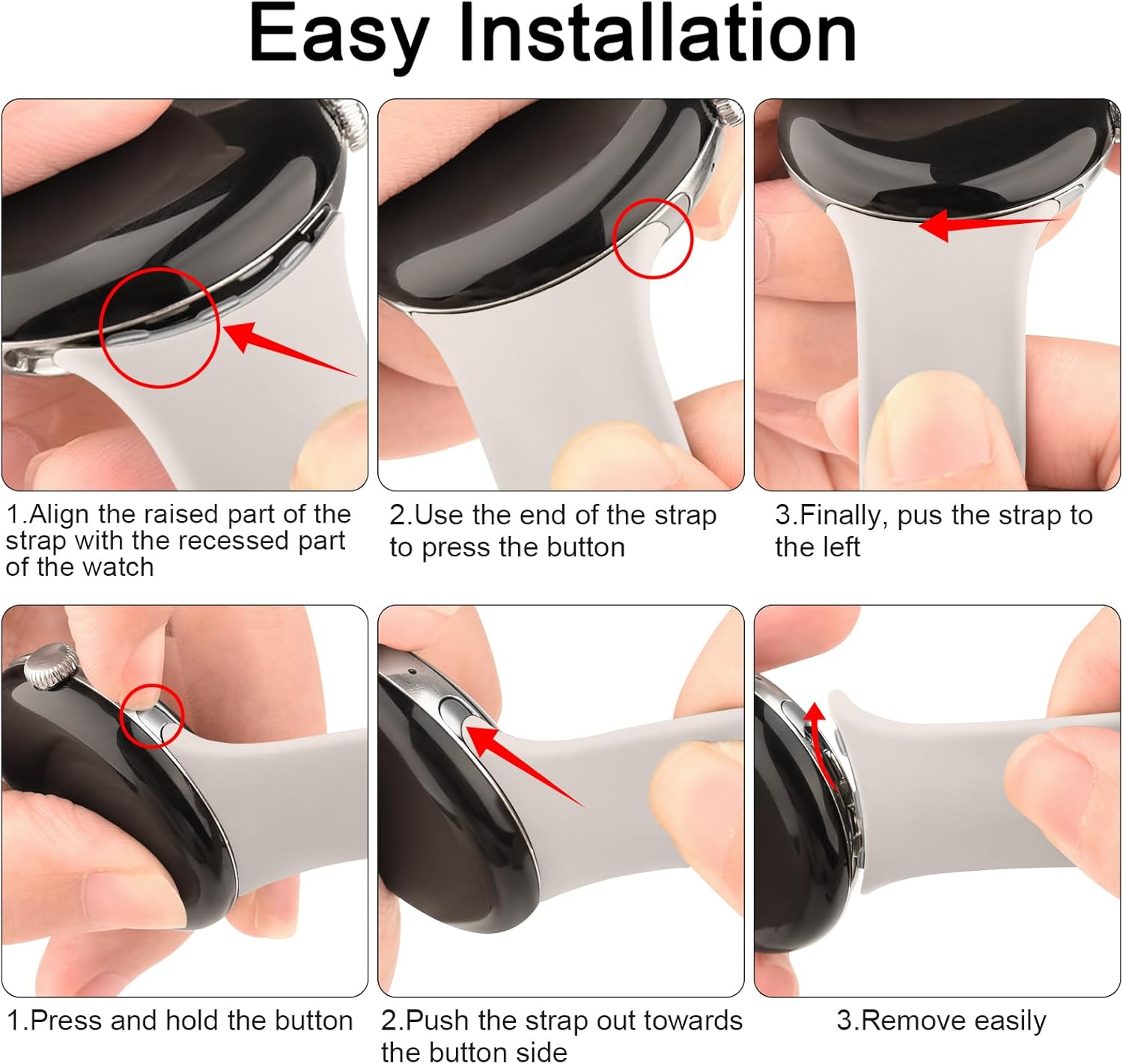 Silicone Bands for Google Pixel Watch 3 41Mm Bands/Pixel Watch 2 Band Women Men, Comfortable Adjustable Sports Replacement Strap for Google Pixel Watch 3 41Mm/2/1 image number 2