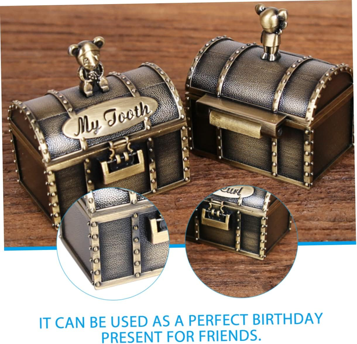Gatuida 2Pcs Tooth Fetal Hair Keepsake Boxes Safe for Special Occasions Christening Birthday image number 2