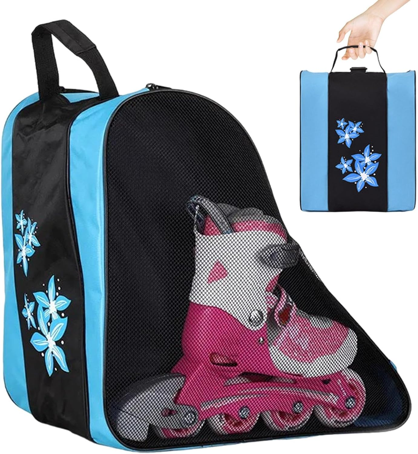 Roller Skate Bag,Ice Skating Shoes Carrier with Handle | Large Capacity Skating Shoes Bag with Three Compartments for Park, Ski Resort, Training Ground