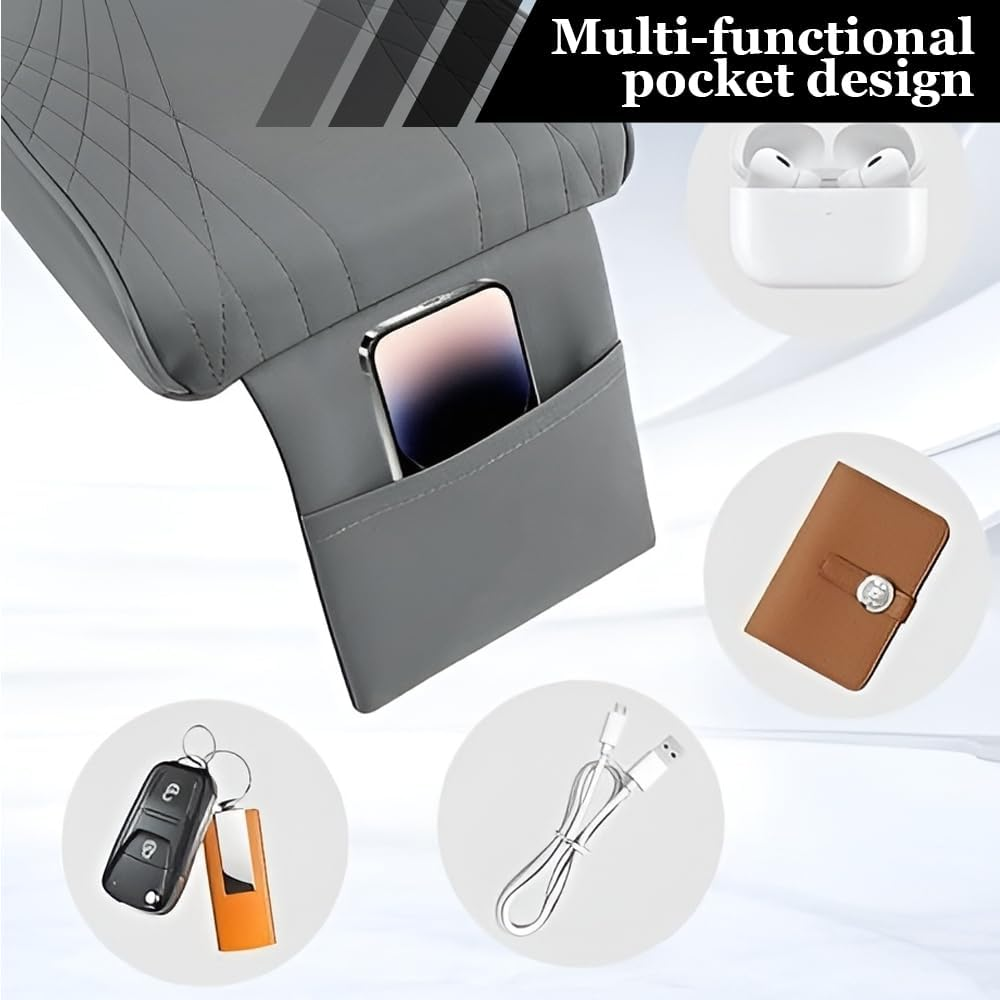 MTSDM Auto Center Console Armrest Pillow, Car Armrest Box Heightening Pad, Car Memory Foam Armrest Pillow, Car Center Console Cover Pad, Waterproof Car Armrest Seat Box Cushion Protector for Most Car image number 1