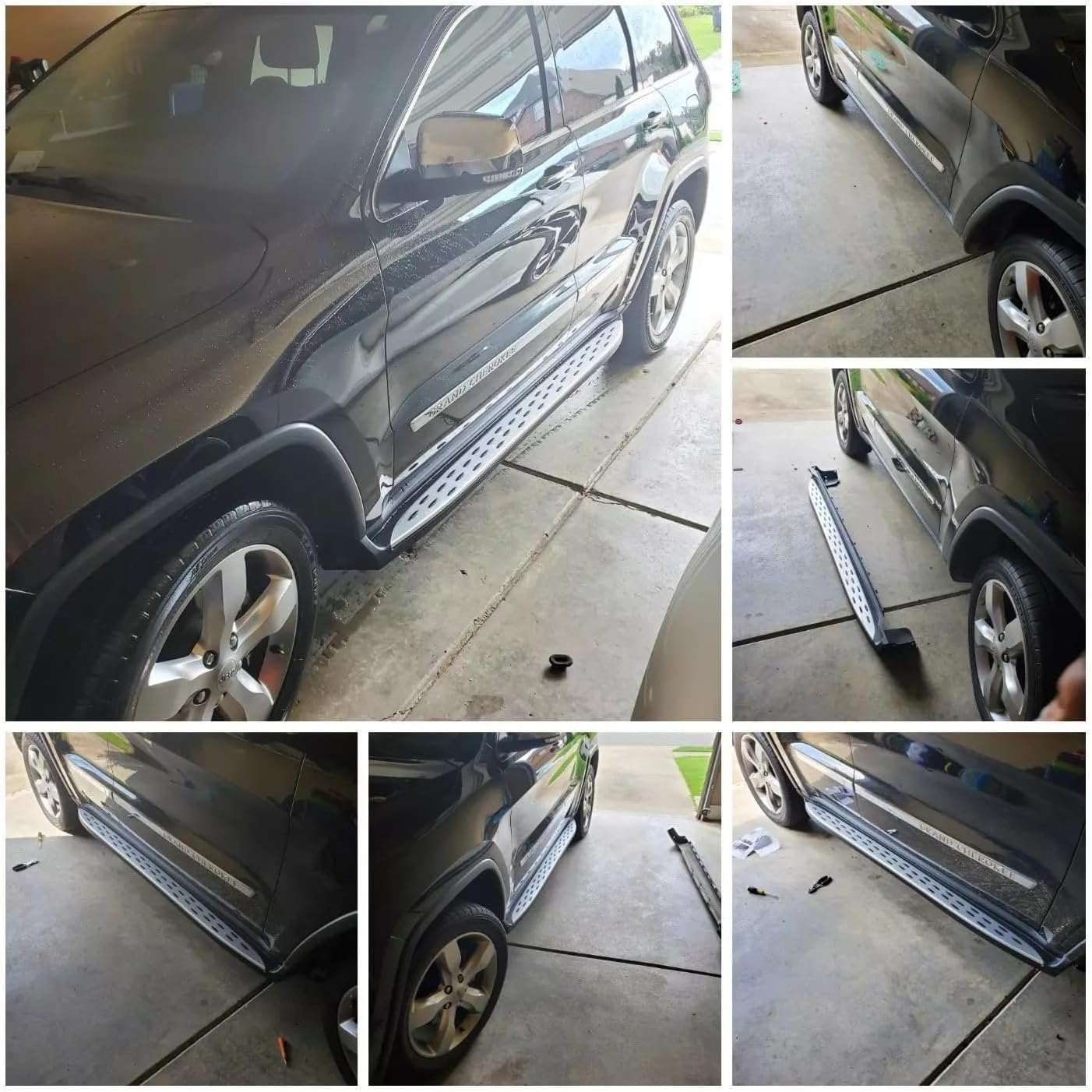 TINIANHHCT 2PCS Running Boards Fits for Jeep Grand Cherokee 2011-2021 Side Steps Bars Pedal Black(With Brackets) image number 1