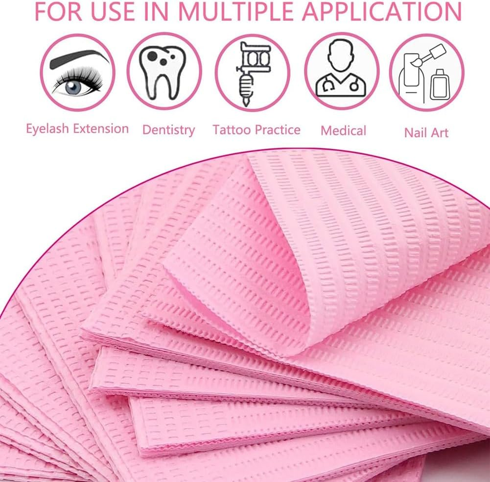Xelea 125PCS Disposable Nail Art Table Towels Mat 13 X 17Inch Waterproof Nail Art Mat Paper Sheet Clean Pads Tattooing Pink image number 5