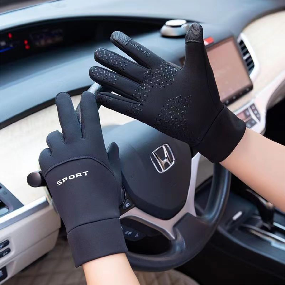 Winter Gloves Touch Screen Fingers, Anti-Slip, Water-Repellent Women Men Cycling Gloves, Perfect for Outdoor Jogging Skiing Hiking Running Black image number 5