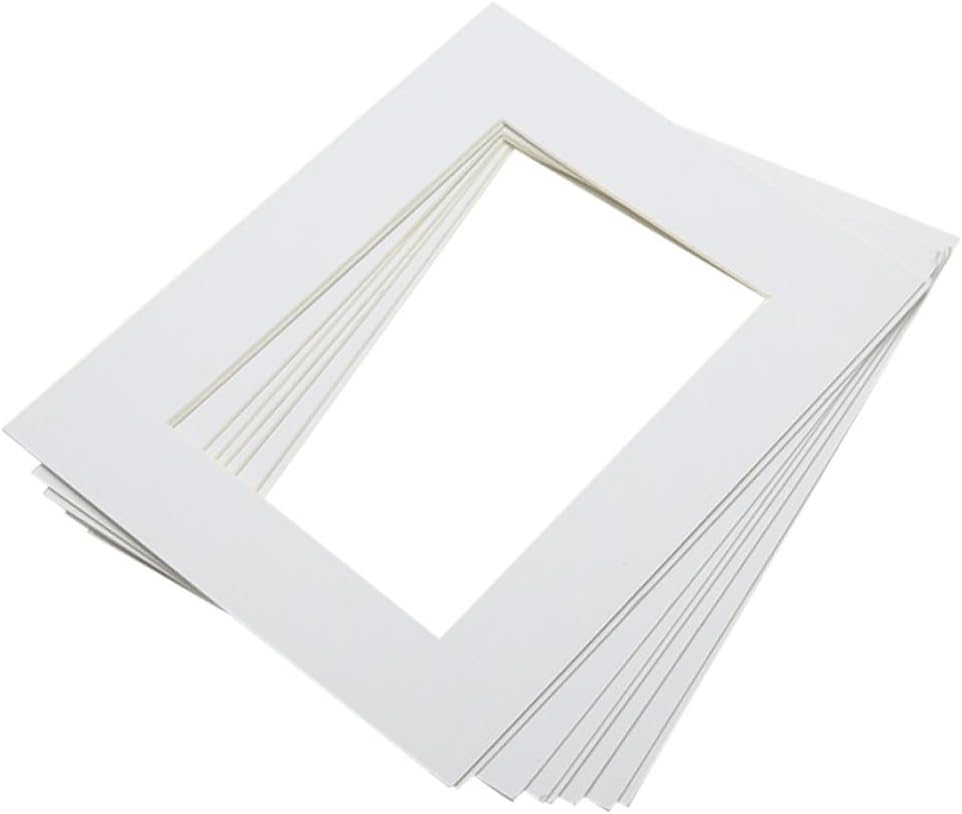 NUOBESTY White Picture Mats 25Pcs 10 White Picture Frames White Core Picture Mats A3 Customized Paper Jam Photo Matting Mats image number 4