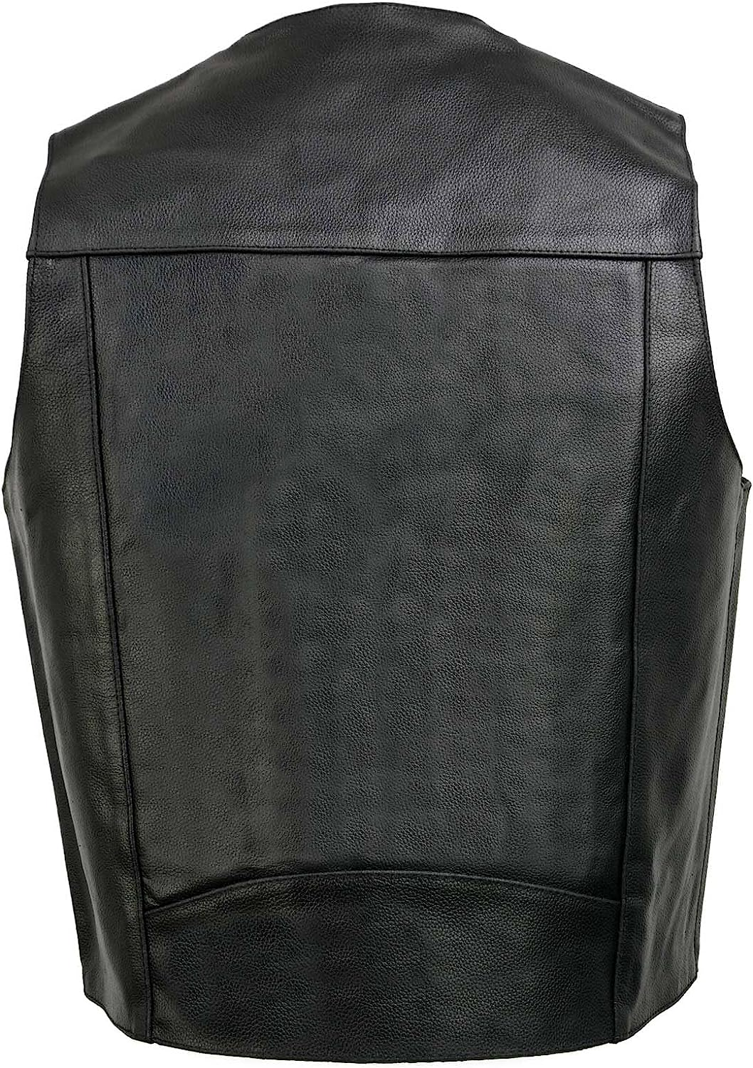 Event Biker Leather EL5310-XS-BLACK Men'S Promo Basic Leather Vest (Black, X-Small) image number 5