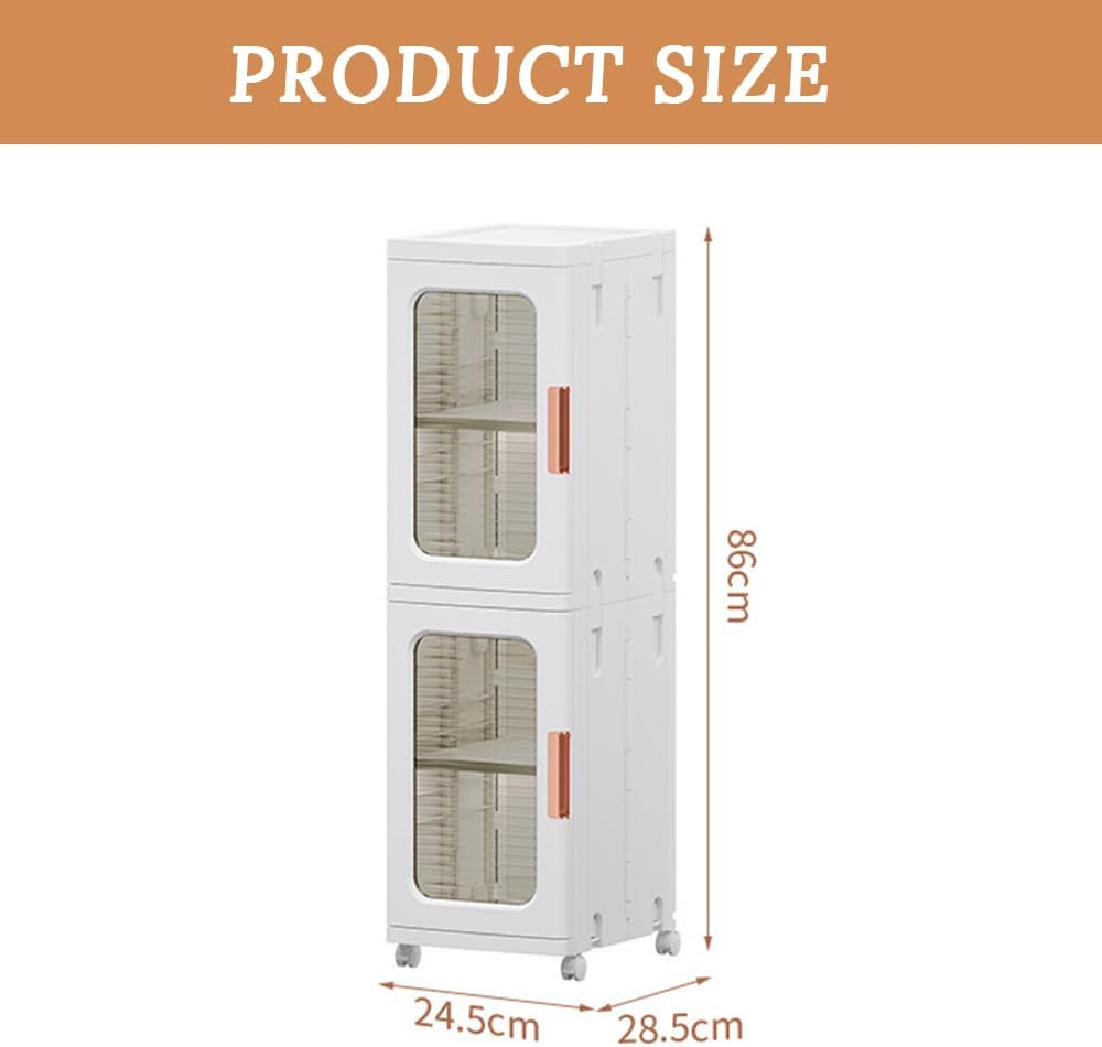 Bathroom Storage Cabinet with Wheels, Toilet Crevice Toilet Washbasin Supplies Storage Rack with Adjustable Shelves, Suitable for Small Spaces, Laundry Rooms, Kitchens, Living Rooms (Brown 2 Tier) image number 3