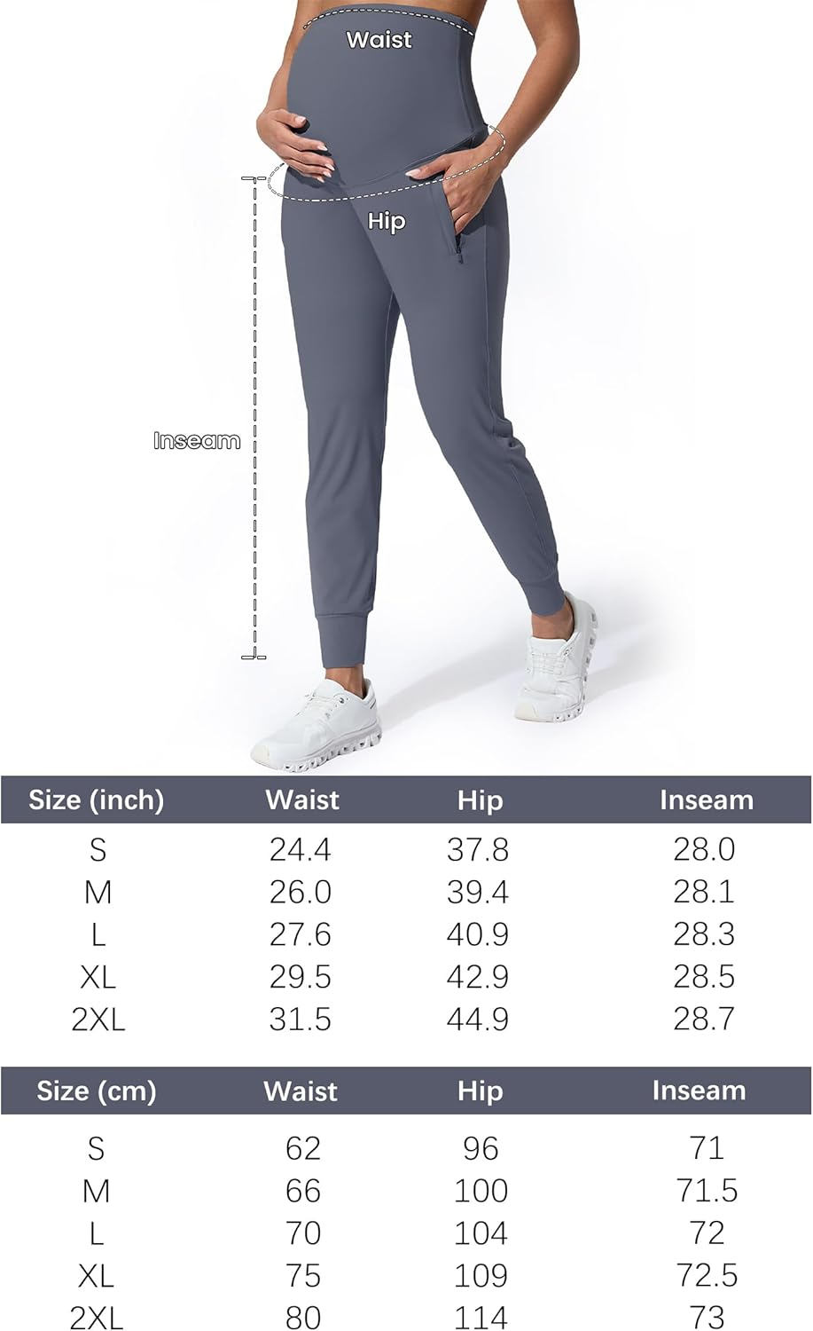 Mama Land Maternity Joggers with Pockets over the Belly Buttery Soft Pregnancy Pants for Yoga & Activewear image number 3