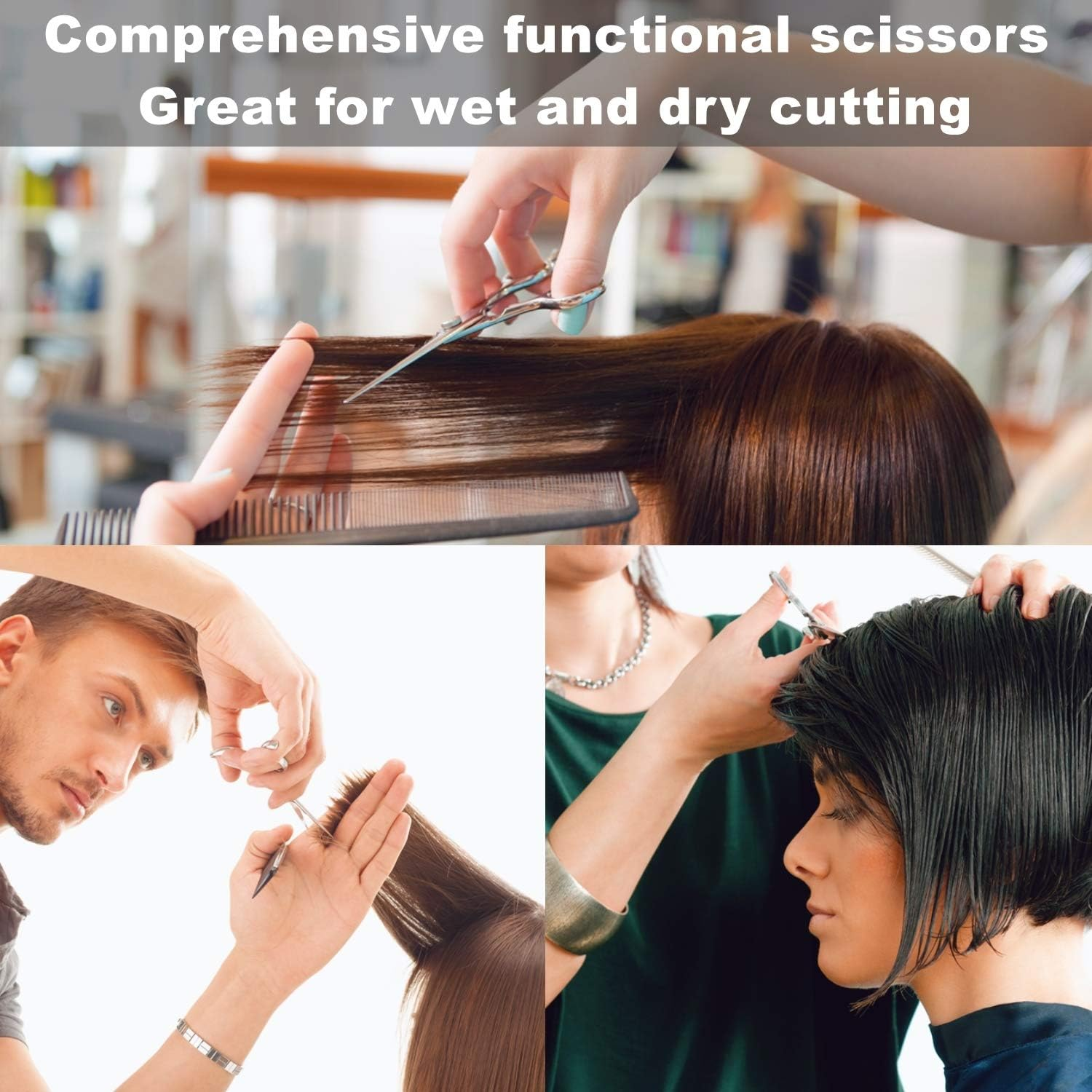 Fengliren High-End Professional Extremely Very Sharp Barber Hair Cutting Scissors Hairdresser Shears for Hair 6.5 Inch Haircut Scissor Made of Stainless Steel Alloy for Hairdressing Salon and Home Use