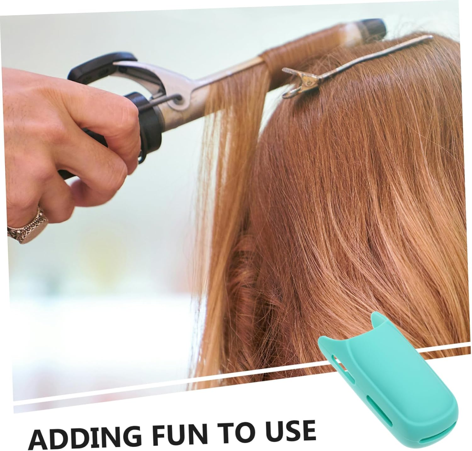 Gogogmee Silicone Hair Iron Cover Protector for Curling and Straightening Irons Heat-Resistant Holder in Light Water Green for Travel and Home Use image number 6