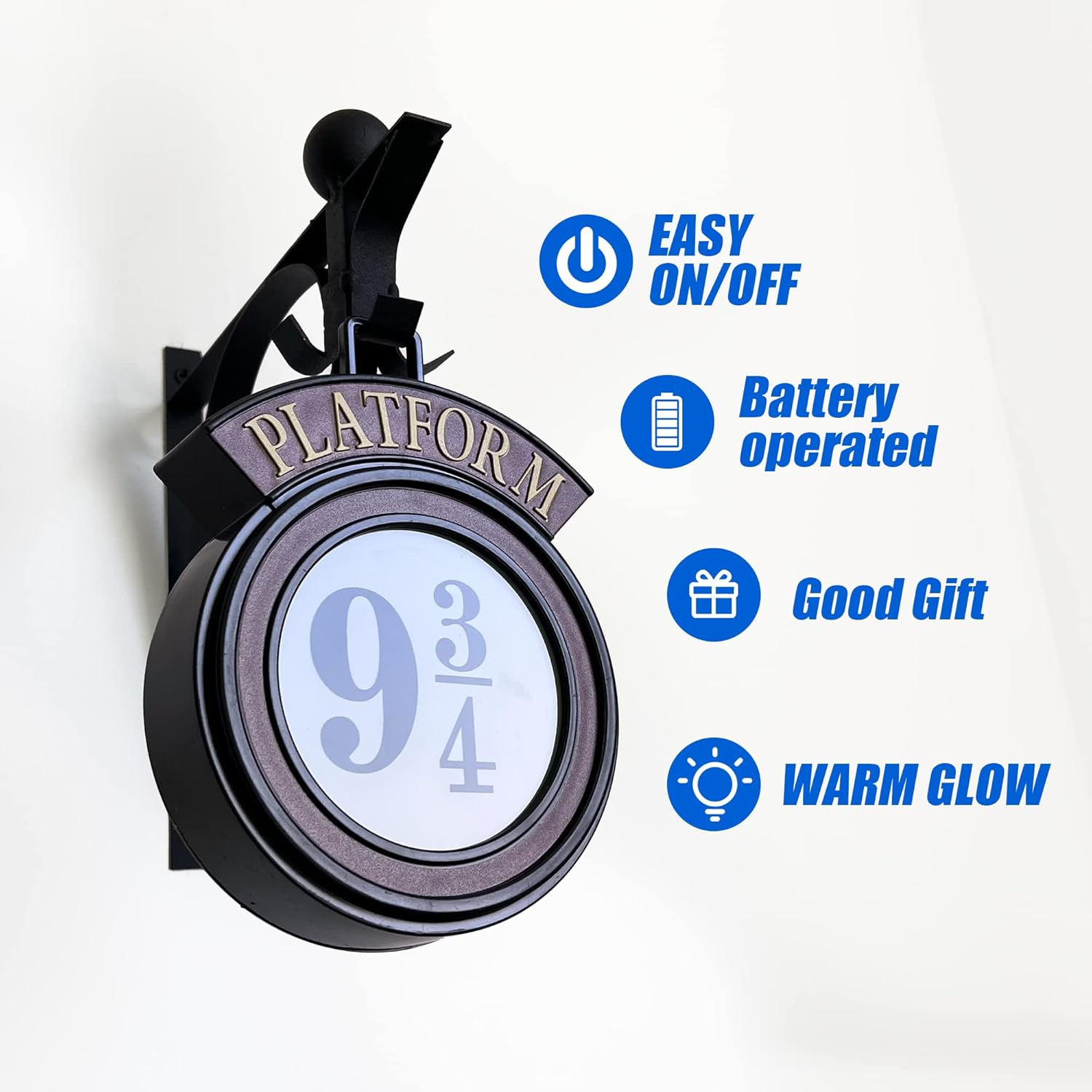 Harries Potter Hanging 9 3/4 Night Light Vintage 9 3/4 Sign Wall Lamp, Home Room Decor image number 6