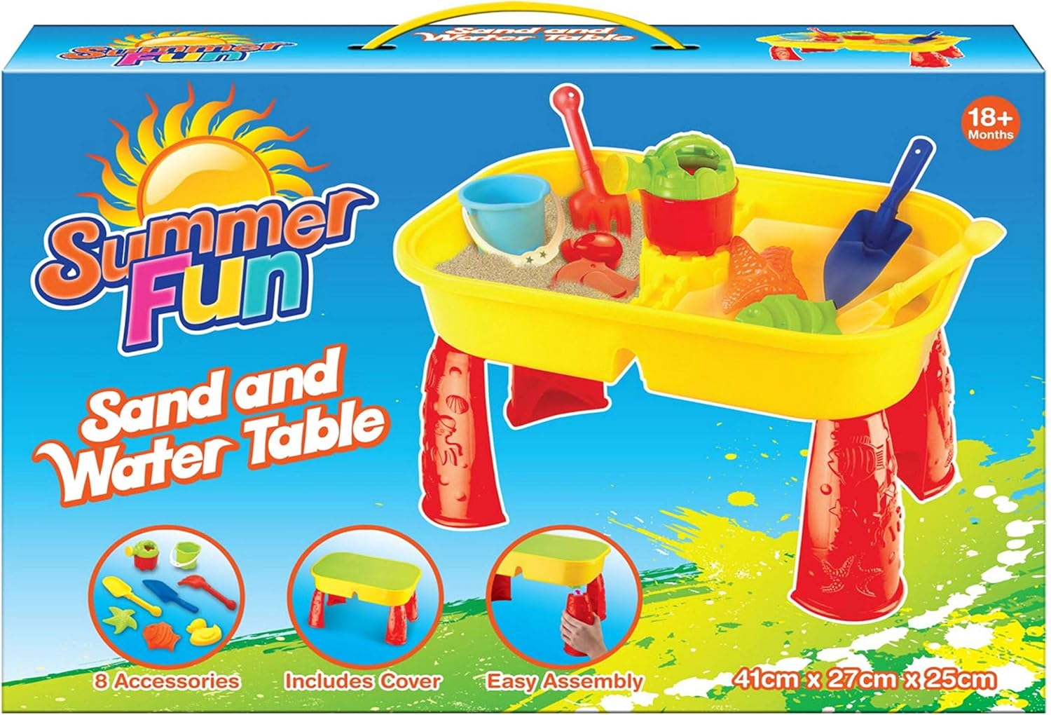 Kandytoys Sand and Water Table with Lid and Accessories - Kids Outdoor Play Garden Sandpit image number 5