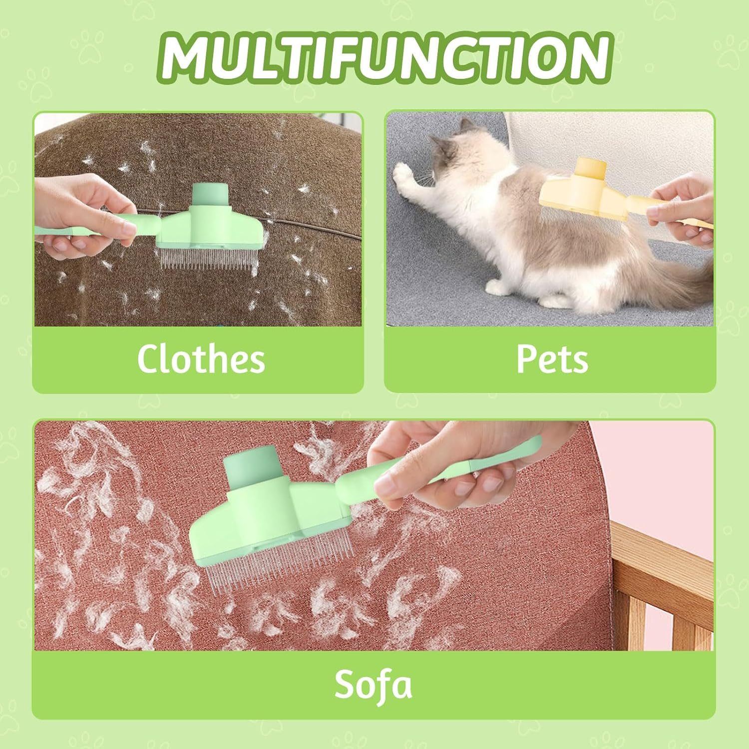 Hlayshing Pack of 2 Self-Cleaning Flea Comb for Pets, Self-Cleaning Care Comb for Dogs and Cats, Flea Comb for Cats Dogs, for Cat Owners, Christmas & Birthday Pet Comb image number 2