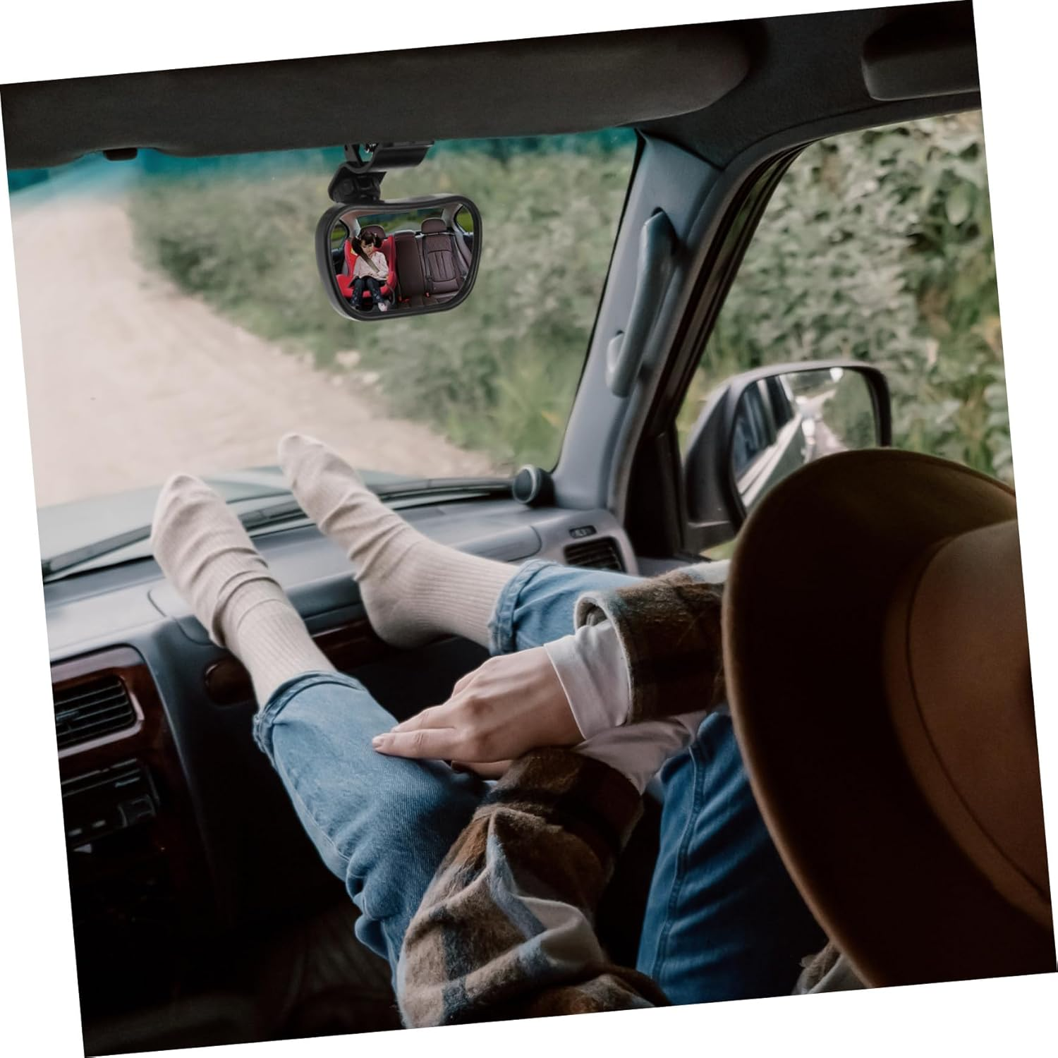 Adjustable Car Mirror for Rear Facing Seats Rearview Mirror with Wide Angle for Car Backseat Monitoring image number 3