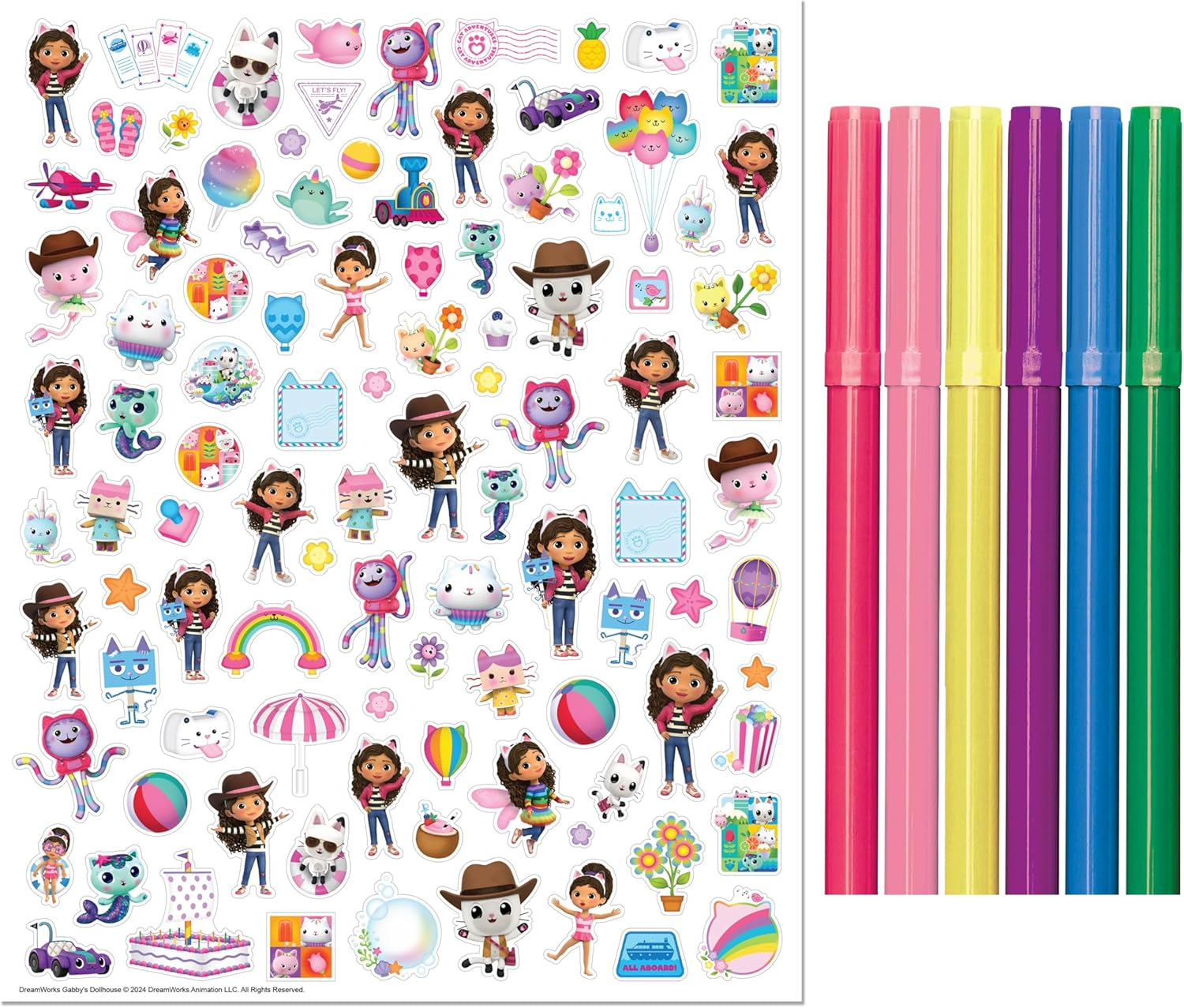 Gabby'S Dollhouse Activity Lap Desk - 64-Page Colouring and Activity Pad with 6 Markers, 100+ Stickers, and Sturdy Lap Desk image number 4