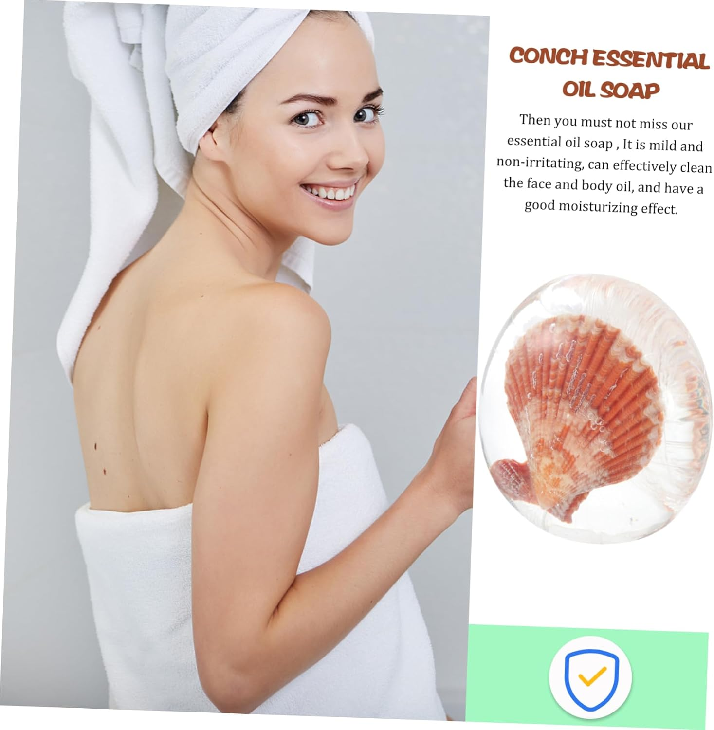 Healeved 1Pc Hydrating Acid Soap Moisturizing Acid Cleanser Essential Oil Jelly Shell Design for Deep Cleansing Travel-Friendly Face Washing Soap - Light Brown image number 6