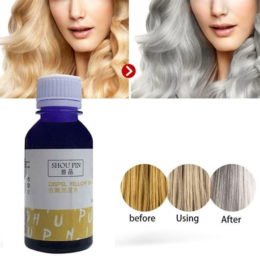Purple Toning Hair Shampoo Remove Yellow Purple Toner to Silver Ash Blonde Bleached Gray Hair Dye Remove Yellow Treatment 3PCS image number 4