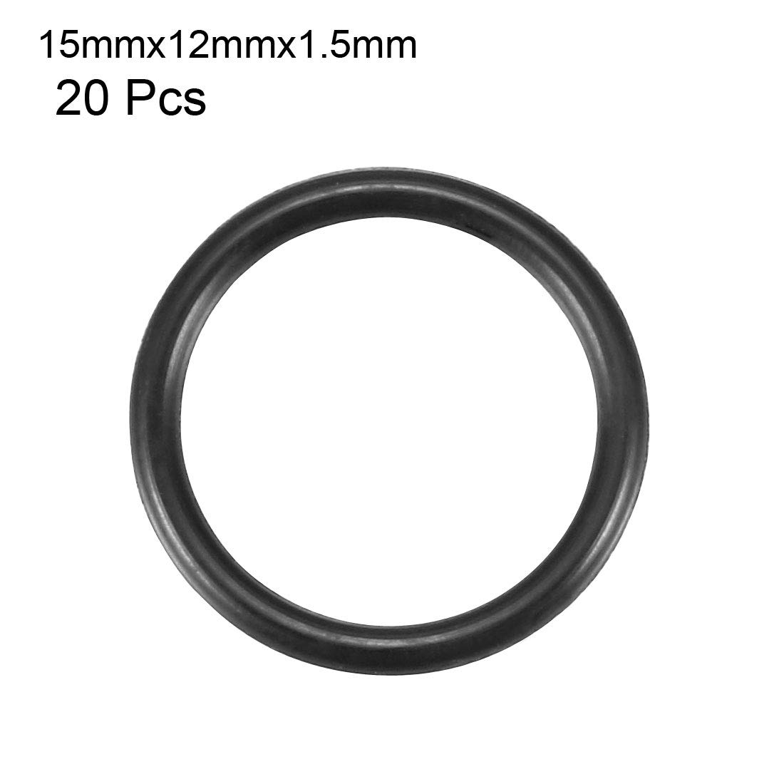 Uxcell Nitrile Rubber O-Rings, 15Mm OD 12Mm ID 1.5Mm Width, Metric Sealing Gasket, Pack of 20 image number 3