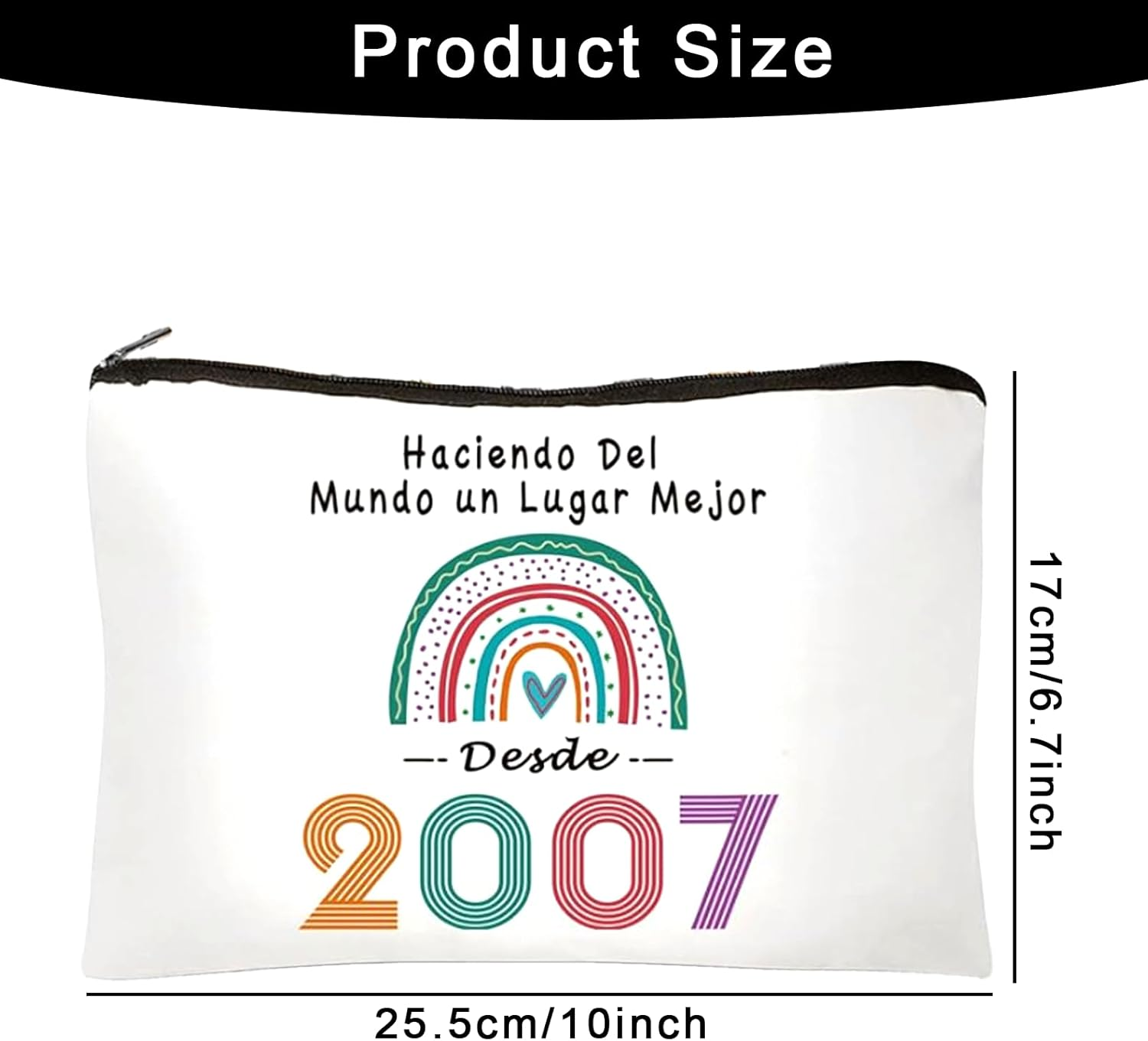 18Th Birthday Gift Cute Small Makeup Bag Large Capacity Rainbow Makeup Bag Fun Zipper Bag Portable Toiletry Bag Girl Birthday Gift Idea for Storage Storage for Girls and Women image number 2