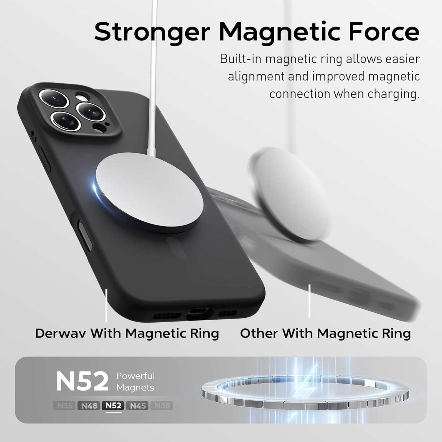 RUNGOS for Iphone 14 Pro Max Case Magsafe (Natural Liquid Silicone & Silky Touch) [Stable Magnet] [10Ft Mil-Grade Shockproof] Soft Microfiber Lining Cover for Iphone 14 Pro Max Magnetic Case 6.7'' image number 4