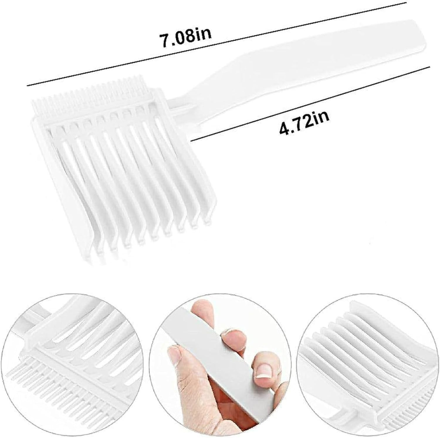 ZENRUIMING 2-Piece Set of Hair Stylist Fading Combs, Curved Hair Combs, Professional Curved Positioning Combs, Portable Hair Styling Tools, Home Salon Hair Cutting Combs (White) image number 5
