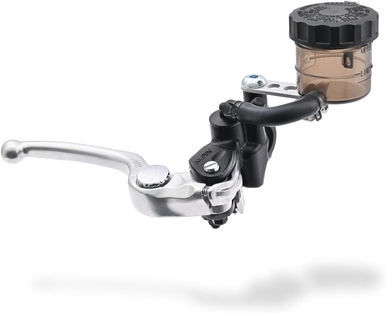 Daytona 39984 NISSIN Motorcycle Radial Brake Master Cylinder Vertical 5/8" (11Mm - 1/2" Horizontal Equivalent) Black Body/Silver Short Lever Smoke Tank image number 5