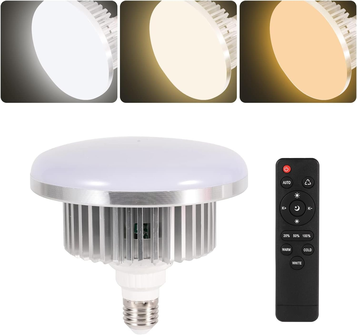 Photography Light Bulb 3000-5700K Dimmable Tricolor LED Bulbs for Softbox Bulb in E27 Socket for Photography Photo Video Studio Lighting (150, Watts)