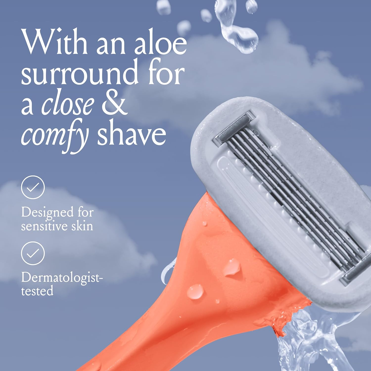 Billie - Malibu Razor Starter Kit +1 | 5 Blades | Women'S Razor | Women'S Shaver | Shower Holder | Magnetic Holder | Aloe Lubricant | Close, Smooth & Gentle Shave | Sensitive Skin | Pivoting Head | Dermatologically Tested | No-Slip Handle image number 5