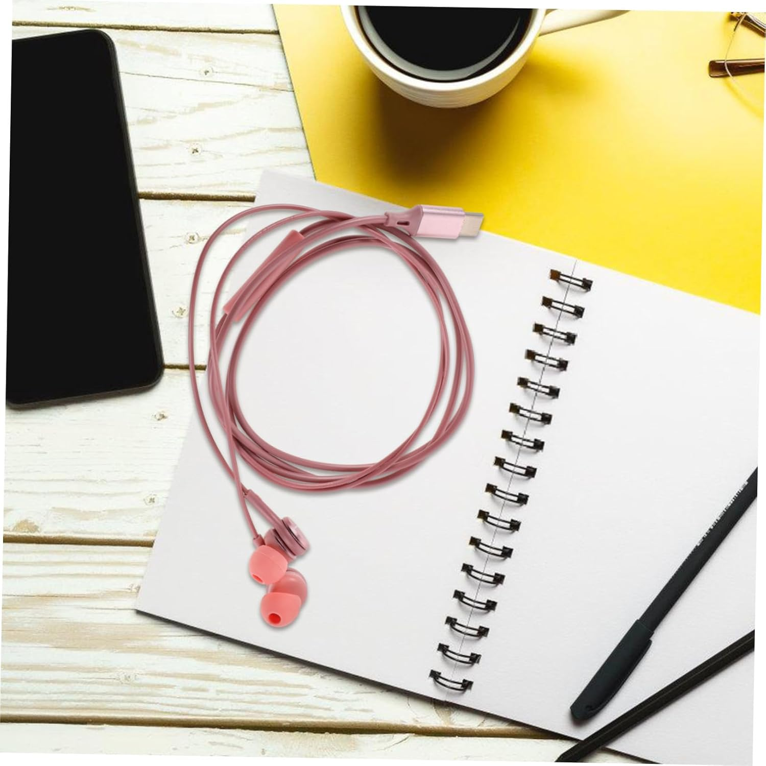 POPETPOP Noise Cancelling Music Headphones Wire Earbuds Type-C Interface for Travel and Phone Calls Material