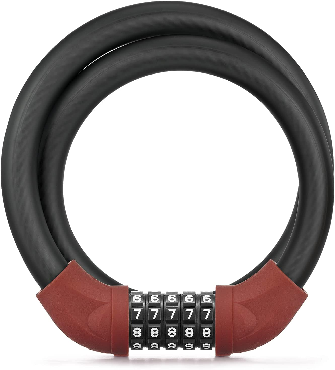 ROCKBROS Bike Lock Cable Combination Bike Lock 5 Digit Resettable Bicycle Cable Lock for Road Mountain Bike Motorcycle Scooters