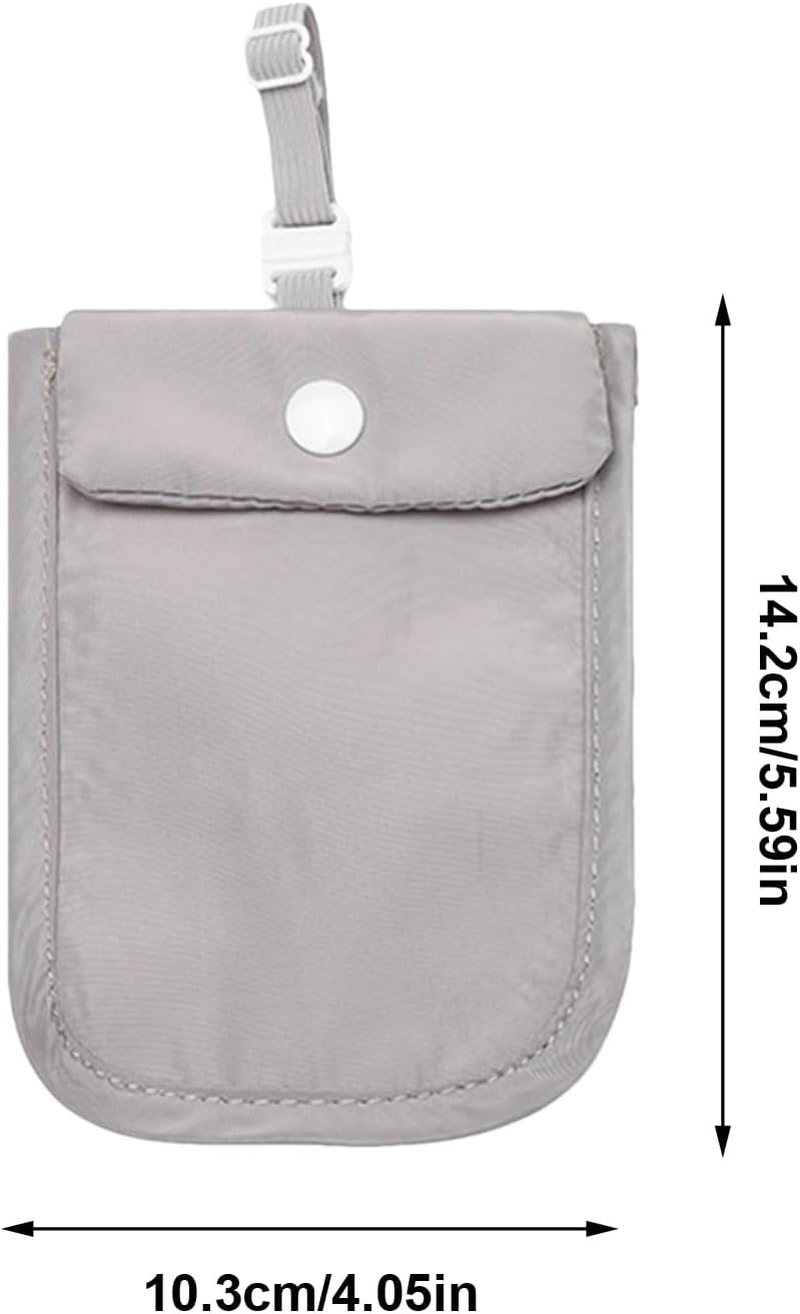 Secret Travel Bra Wallet - under Clothes Pouch, Adjustable Money Belt, Hidden Travel Pocket, Discreet Credit Card Holder | anti Theft Bra Pouch, Perfect for Travels Money Key Storage, Gray, Refer To image number 2