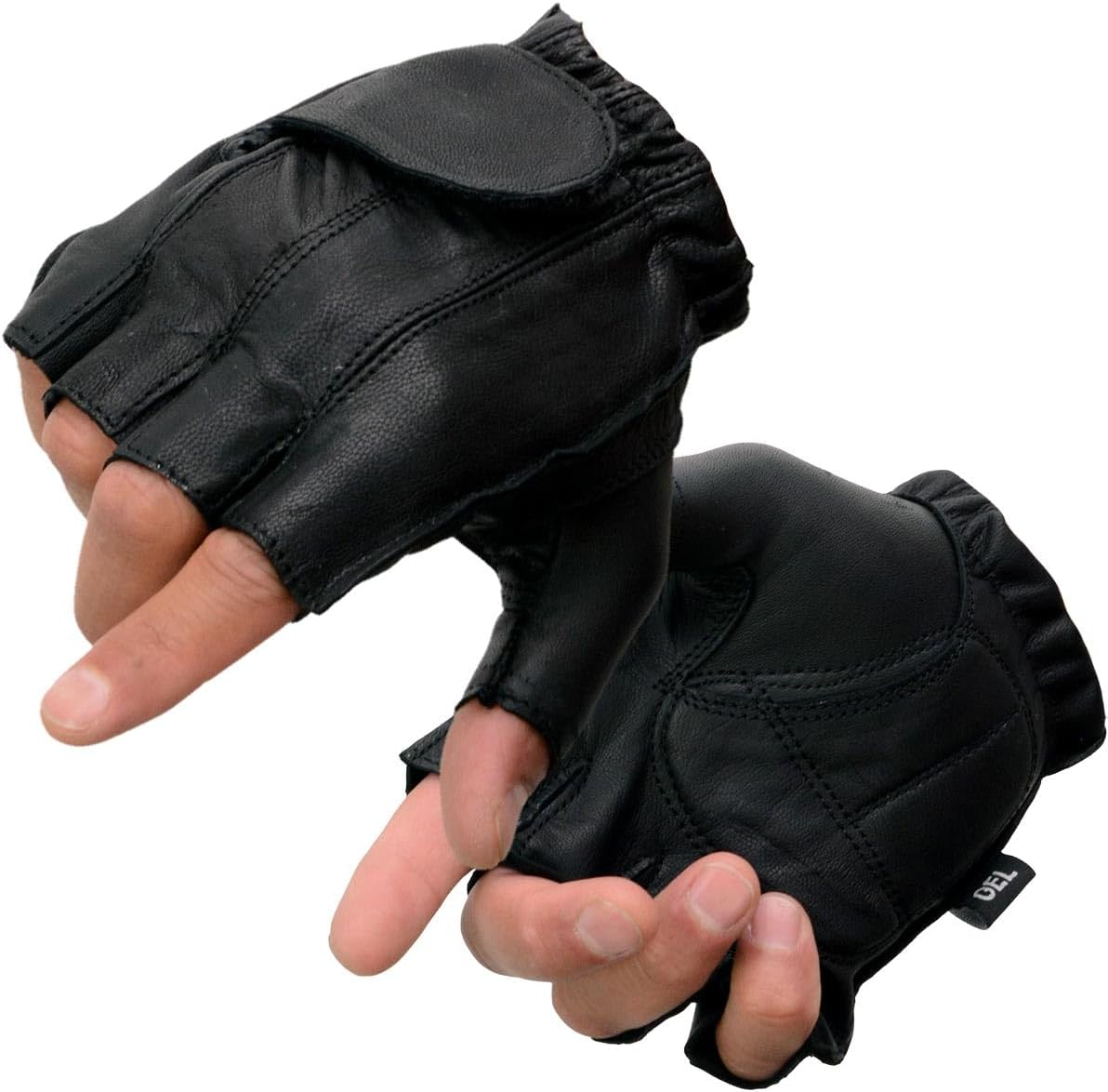 Shaf International Men'S Leather Fingerless Glove (Black, Medium) image number 3
