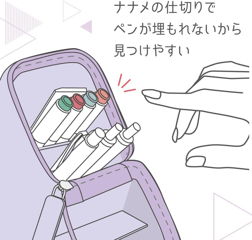 Sonic Pen Case, Caxsta, Portable Pen Holder, Wide, with Drawer, Greige FD-2045-GR - Blue (Light) image number 5