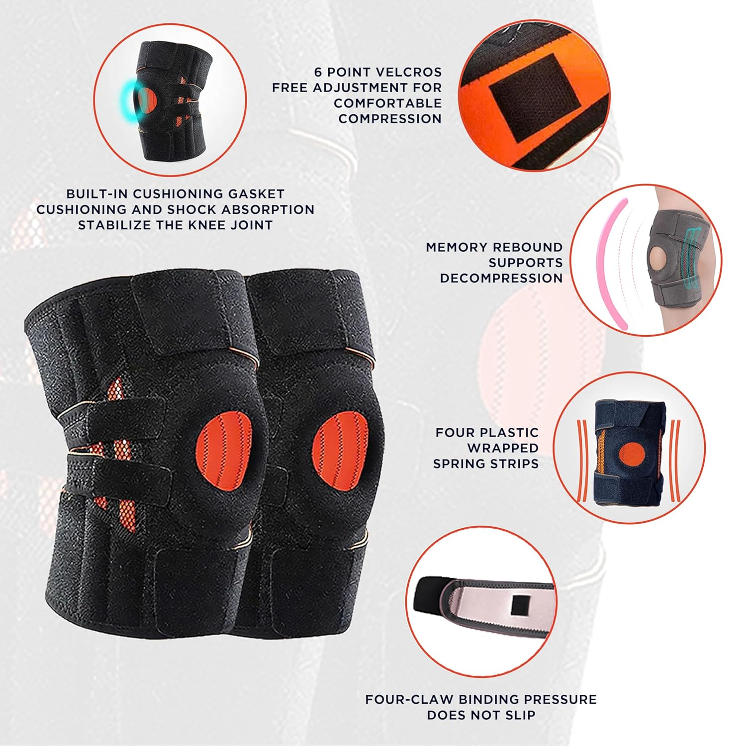 Adjustable Knee Brace &ndash; Stabilizer & Support for Pain Relief, Arthritis, ACL, Meniscus Tear, Sports, Injury Rehabilitation & Reinjury Protection (Pack of 1) image number 4