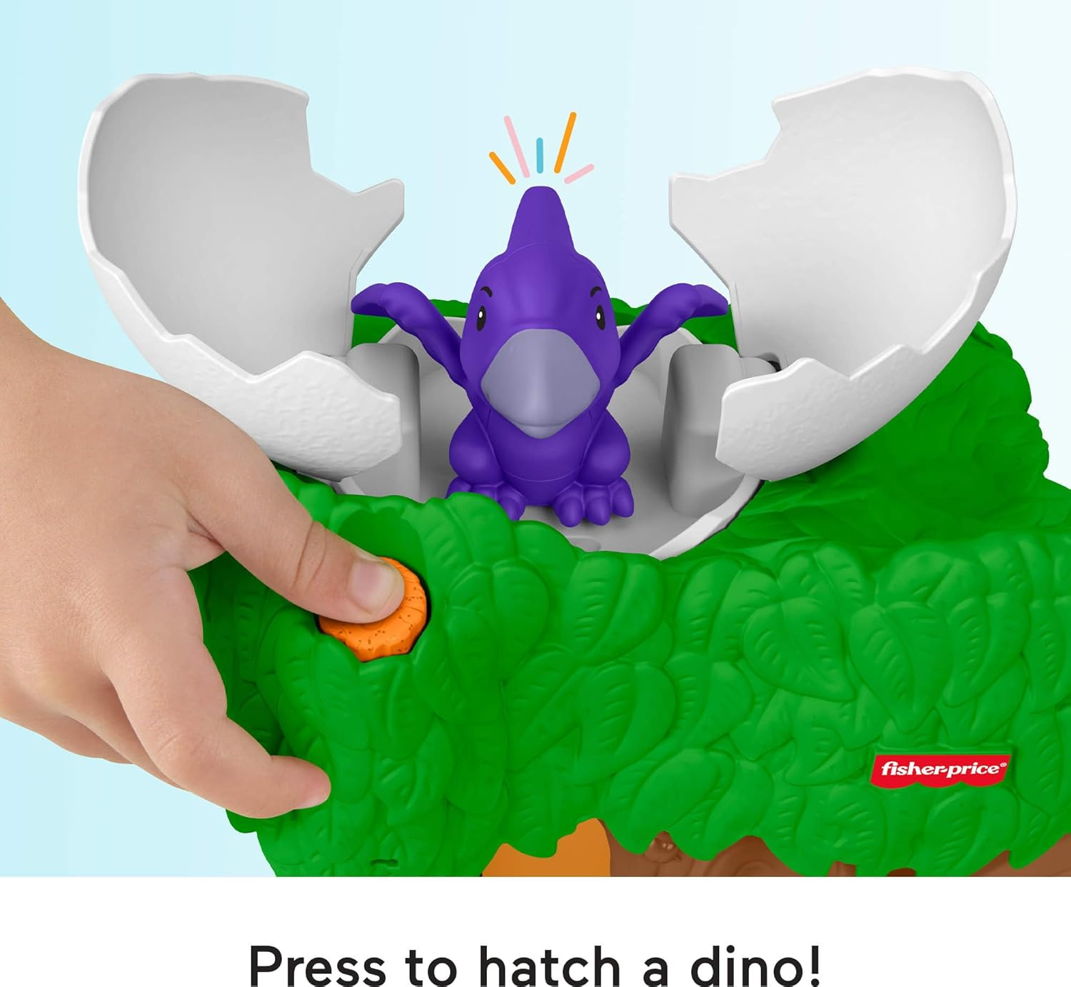 Fisher-Price Little People Toddler Toy Dinosaur Hatch & Slide Playset with 2 Figures for Preschool Pretend Play Kids Ages 1+ Years image number 2